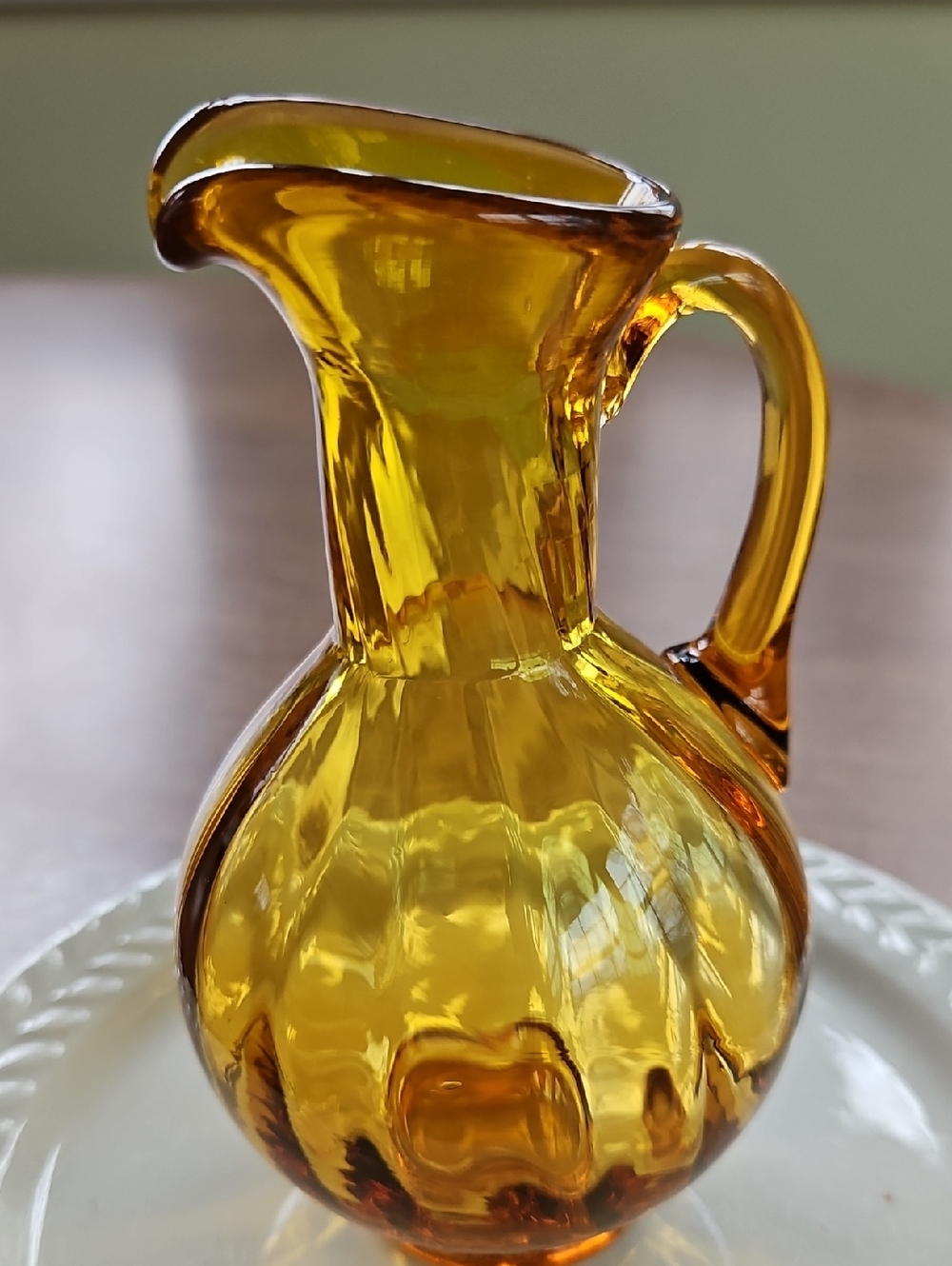 Kanawha Amber Glass Small Pitcher